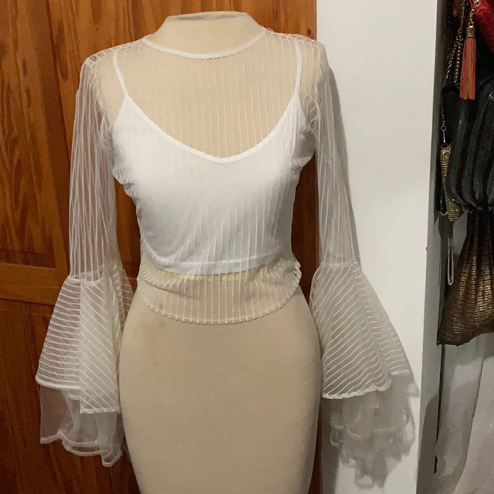 White sheer top